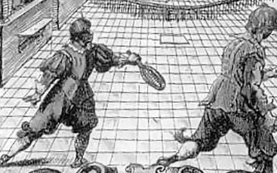 Jeu de paume (pol. gra dłonią) na francuskiej rycinie z 1632 r. Źródło: domena publiczna